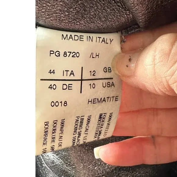 Gareth Pugh gunmetal calf leather cropped jacket women’s 10 draped zip - Picture 11 of 16